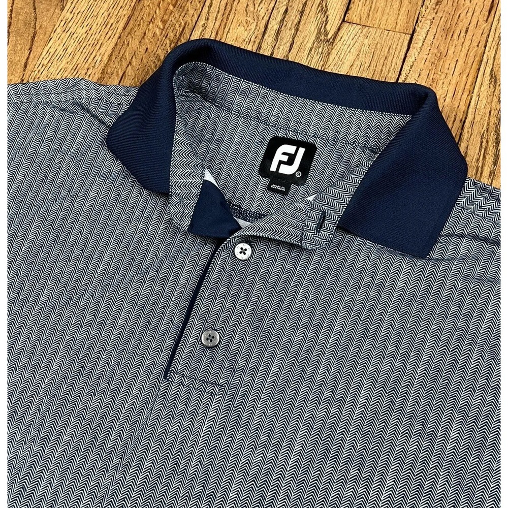Footjoy FJ Performance Athletic Herringbone Golf Polo Shirt Men's Size Large